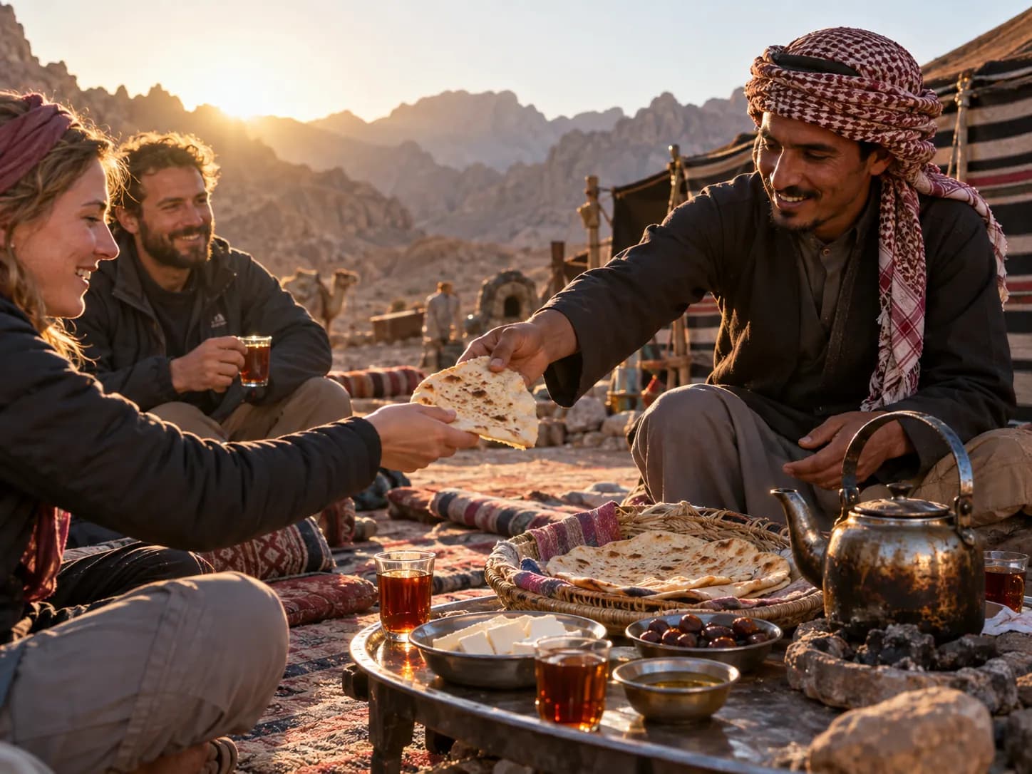 Tea and bread after sunrise